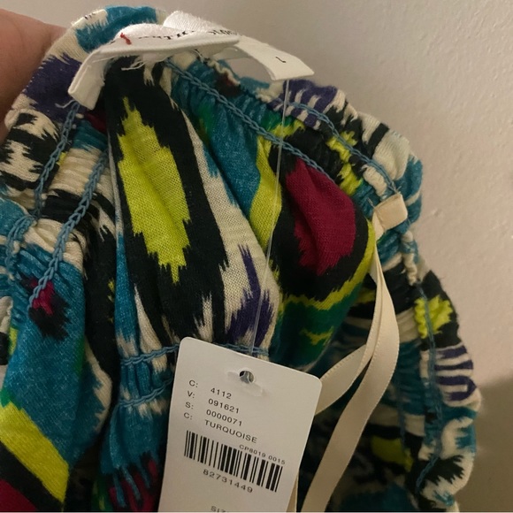 NWT Anthropologie | Turquoise Smocked 100% Cotton Tube Top, L - Picture 9 of 9